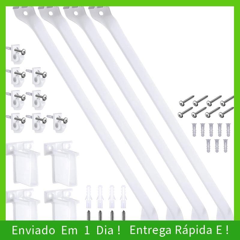 - joyce 16 Peças Kit De Suportes De Prateleira De Fio De 12 Polegadas 4 Suporte De Armário Cinta 8 Clipes De Parede Para