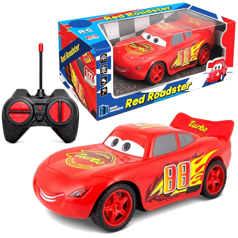 Relâmpag Macqueen 88 Red Roadster Controle Remoto Carrinho Carros 17cm Presente Meninos