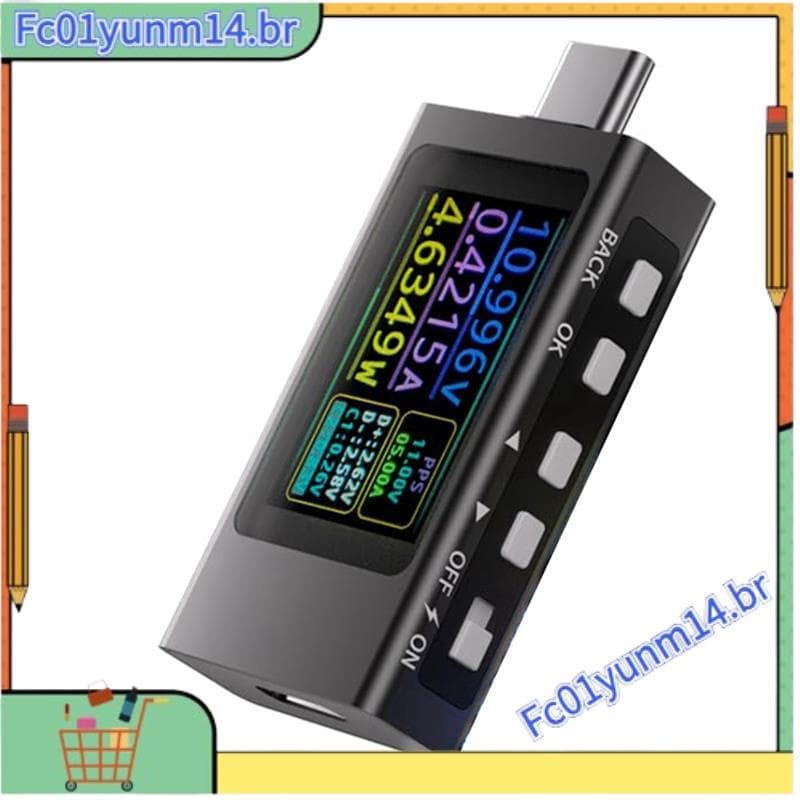 Voltímetro Digital Tipo C USB Medidor De Energia Testador Multímetro Com Display LCD , Funcionalidade De Teste De Corren