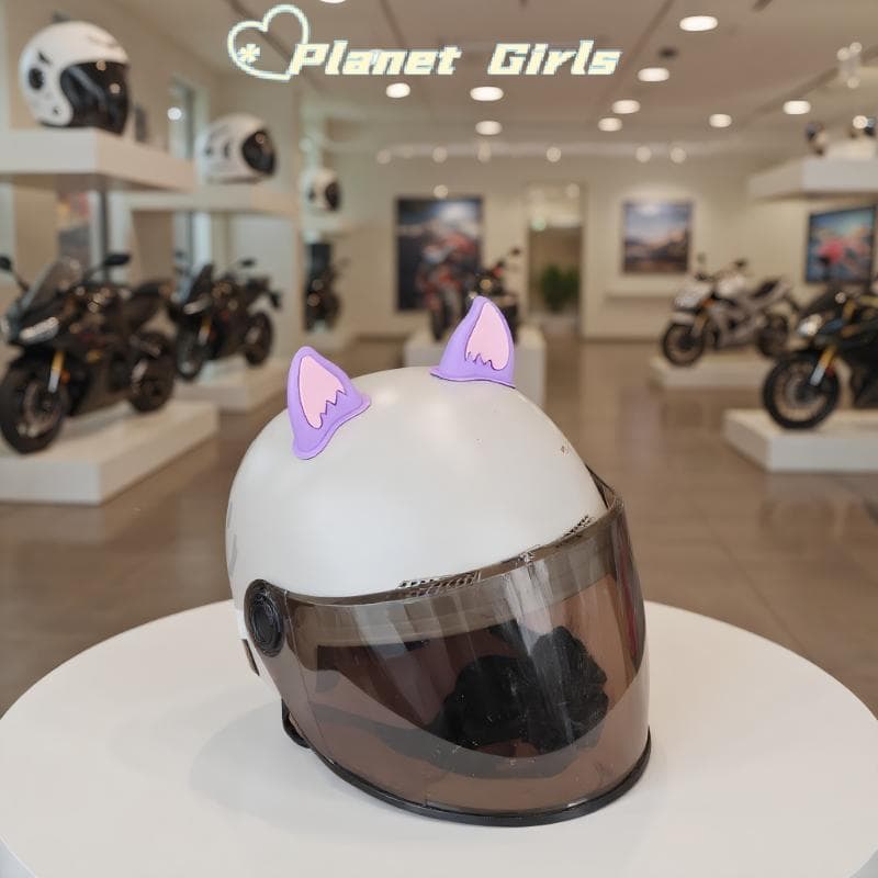 haostone Capacete Da Motocicleta Decorações De Orelha De Gato Acessório Para Scooter Bicicleta Adesivo Moto Skate Ciclis