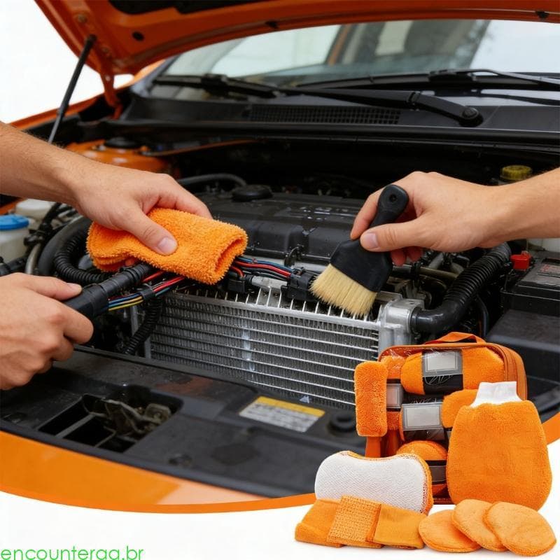 Encontrora 12 Peças De Suprimentos Para Lavagem Interna E Externa Automotiva , Kit De Limpeza Detalhamento De Carro