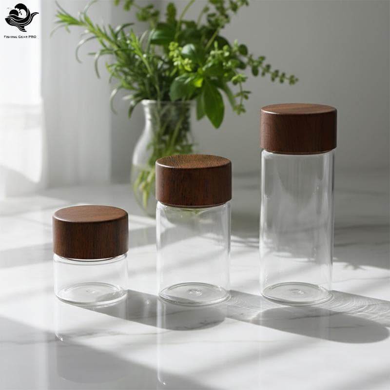 PFG Portátil Mini Garrafas De Vidro Herméticos Frascos De Especiarias Recipientes De Grãos De Café Para Armazenamento Em