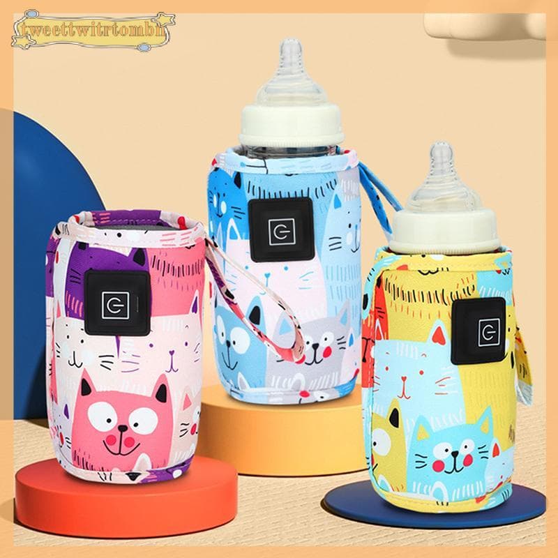 tweettwitrtombn Aquecedor De Água Para Leite USB Carrinho De Viagem Bolsa Isolada Mamadeira Bebês Recém-Nascidos Aqueced