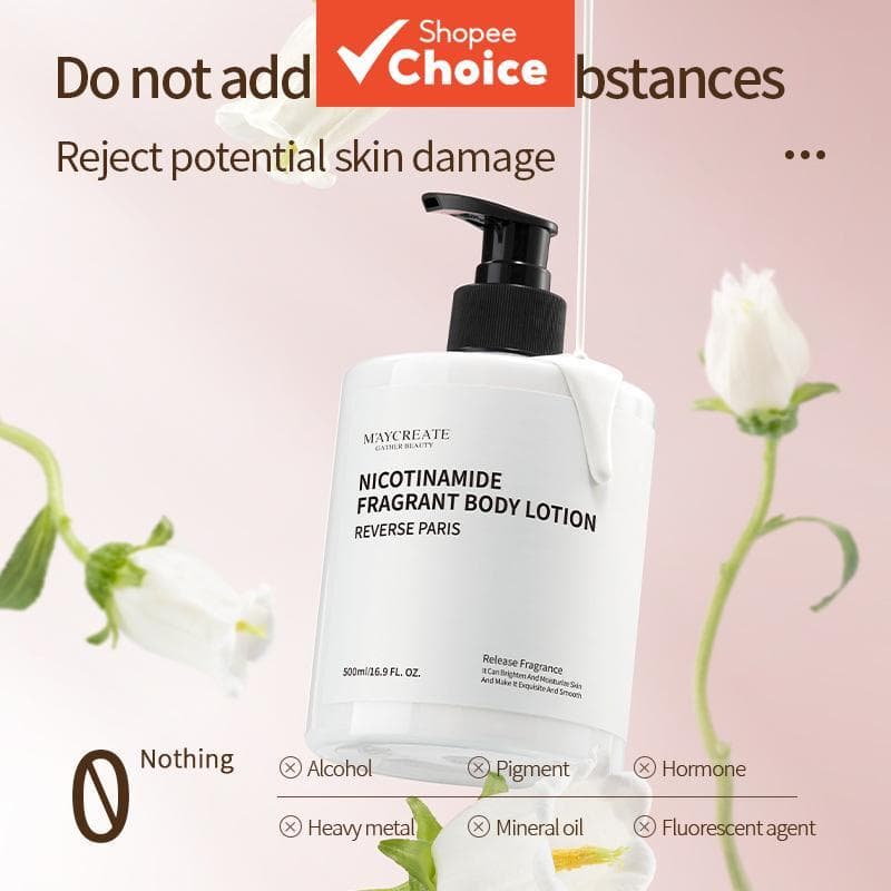 MAYCREATE Hidratante Corporal Niacinamida 500ml 2 Unidades, Creme Hidratante para Reparação de Pele Seca e Cuidado