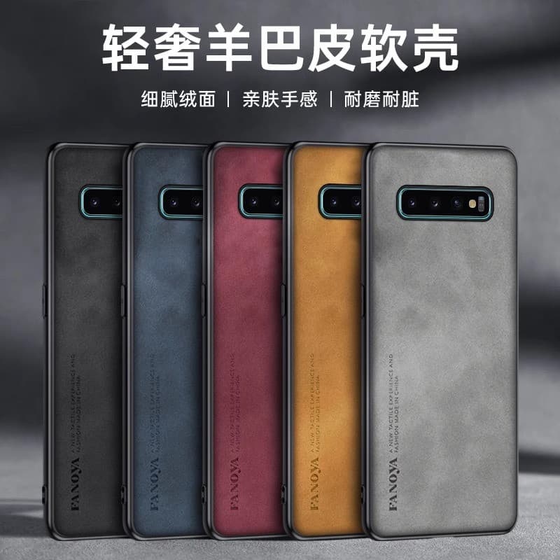 Adequado para capa de celular Samsung S10 5G, capa de celular Galaxy S10+ em pele de cordeiro, proteção anti-queda.