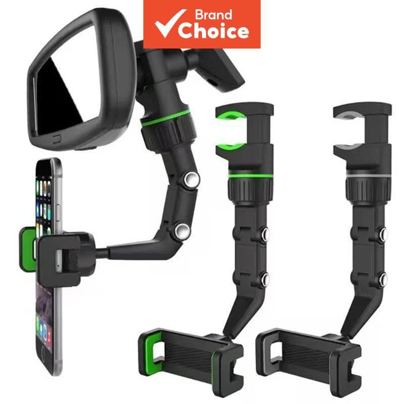 Suporte multifuncional giratório 360° e retrátil para telefone retrovisor para carro Saimili