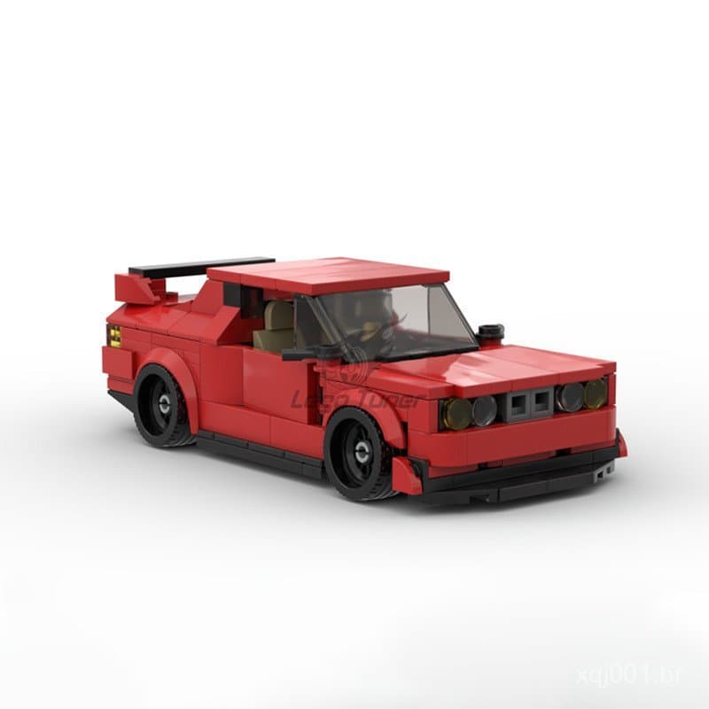 Blocos de montar MOC compatíveis com LEGO 94842 BMW M3 e30, modelo criativo de carro esportivo vermelho para montar.