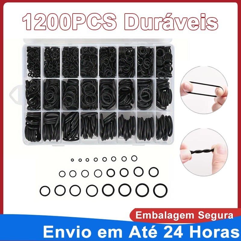 （Envio expresso）1200 Pcs Anel De Vedação Junta De Borracha O-Ring Sortido Com Caixa Kit Anéis De Vedação Para Torneira
