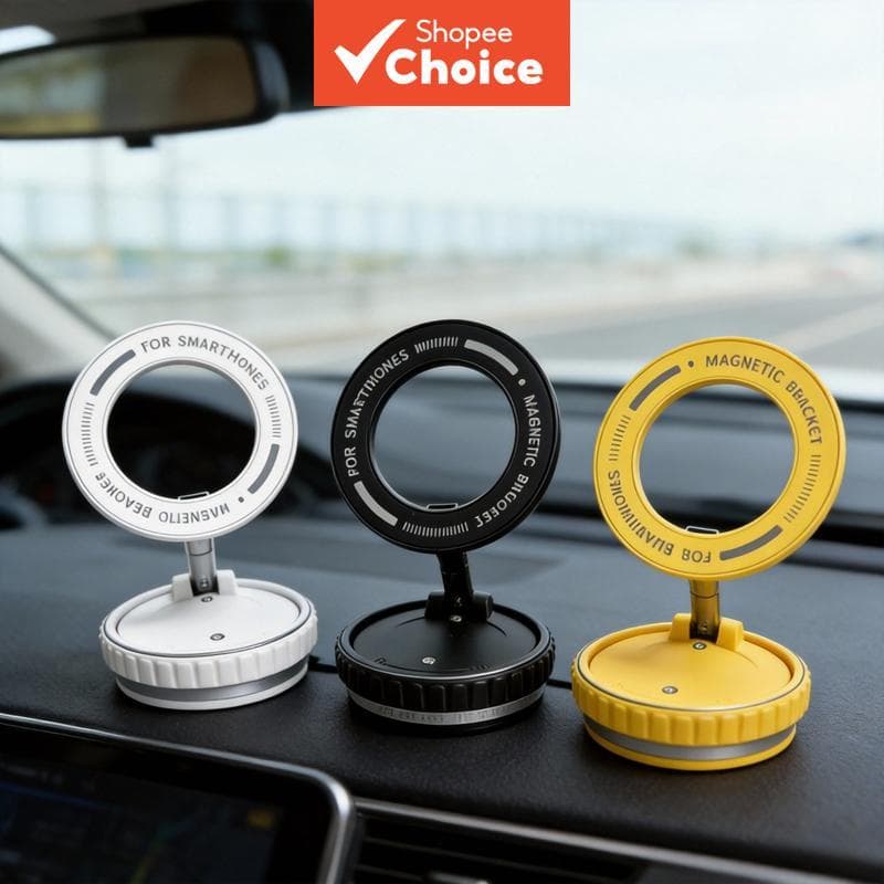Suporte Magnético de Ventosa para Celular com Ajuste 360° Suporte de Celular para Carro Dobrável de Bolso Tamanho