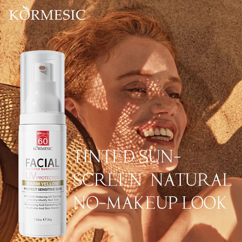 KORMESIC Protetor Solar Facial Colorido Protetor Solar Refrescante Não Oleoso