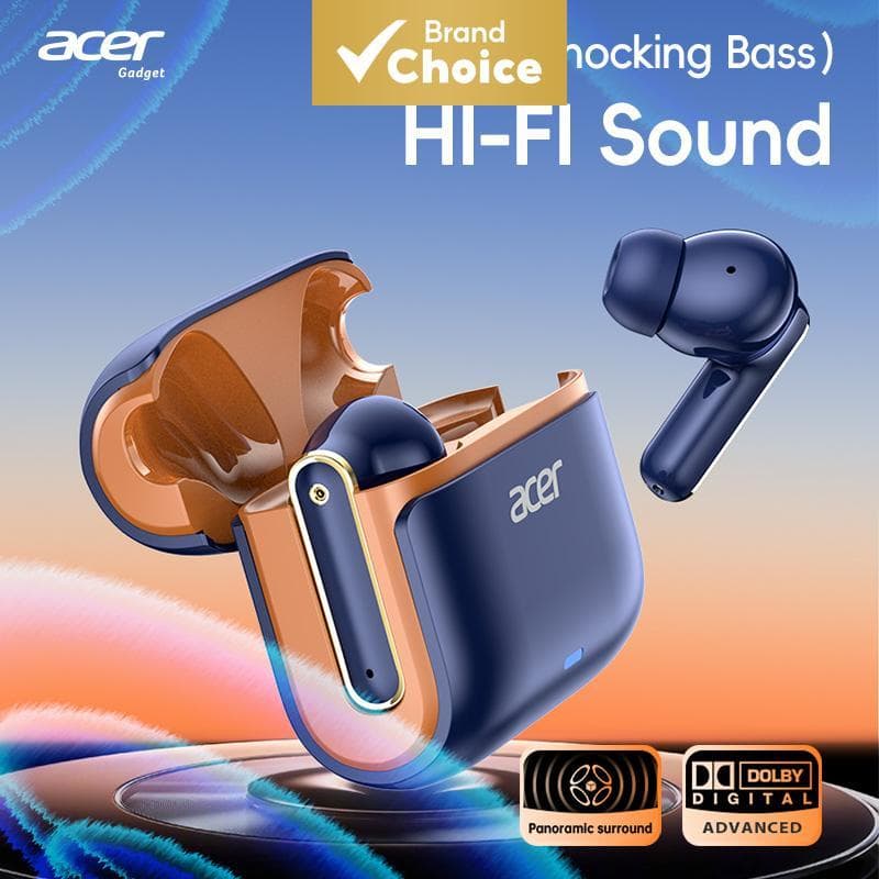 Fones de ouvido Bluetooth Acer OHR637 sem fio, fones de ouvido com microfone, fone de ouvido de 10 mm, driver dinâmico