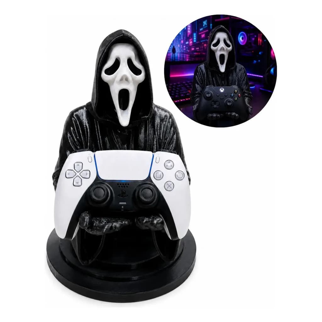 Suporte Ghostface Pânico Para Controle De Videogame PlayStation Xbox Preto