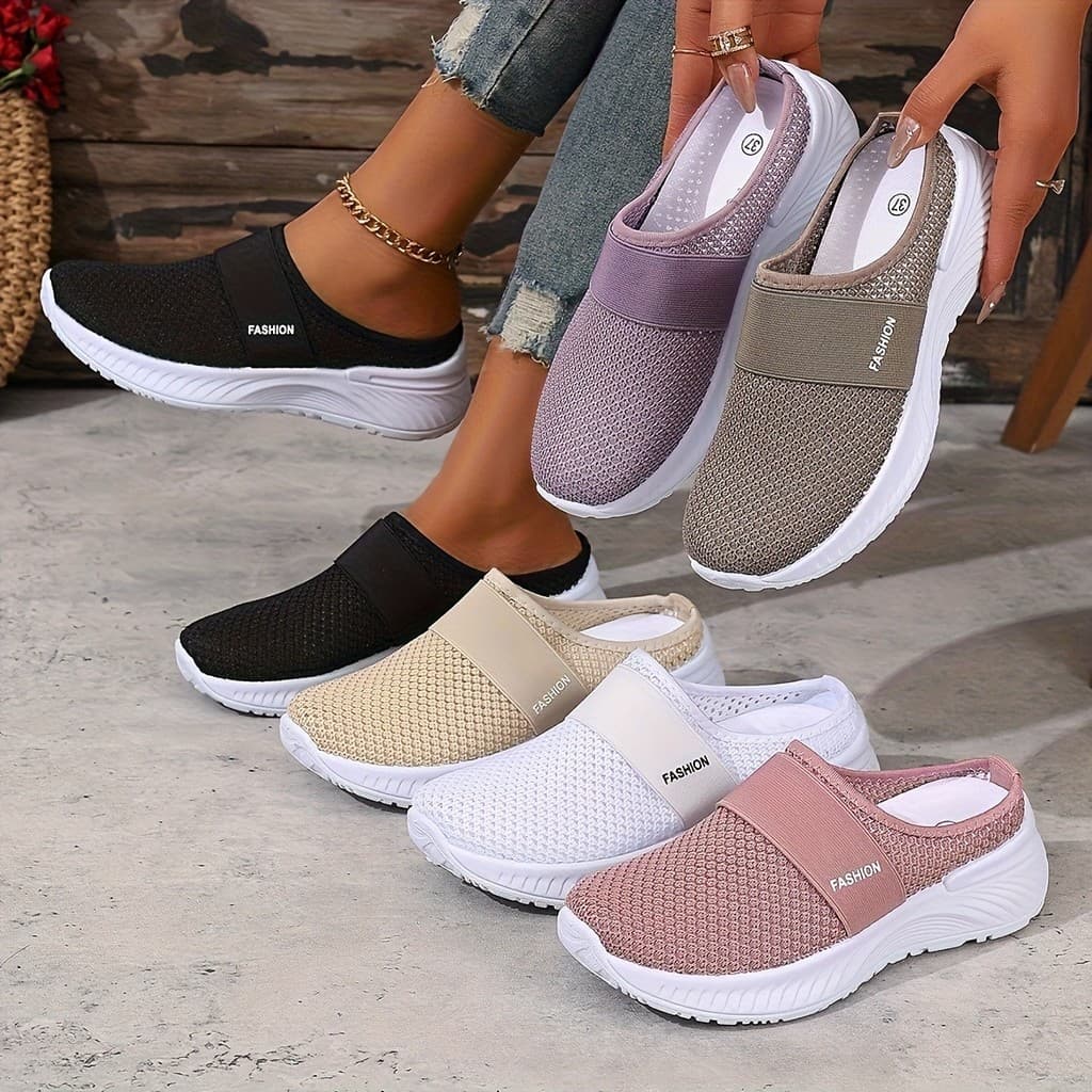Calçados Esportivos Casuais Femininos , Sapatos Leves E Respiráveis Para Caminhada Ao Ar Livre , Slides Confortáveis , A