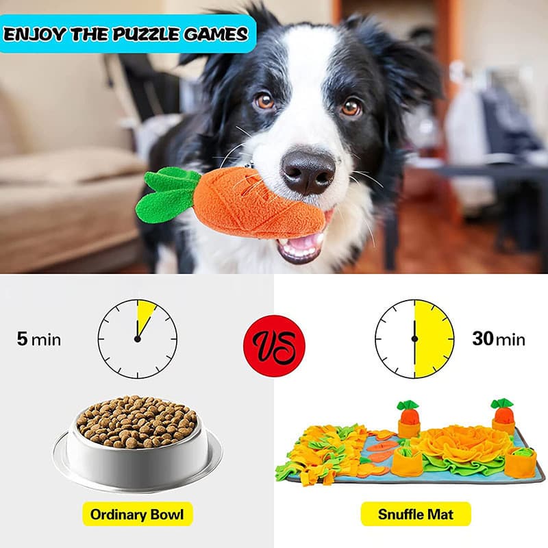 Tapete grande para cheirar tigela de cachorro, brinquedo para alívio do tédio, tapete de comida lenta para cachorro