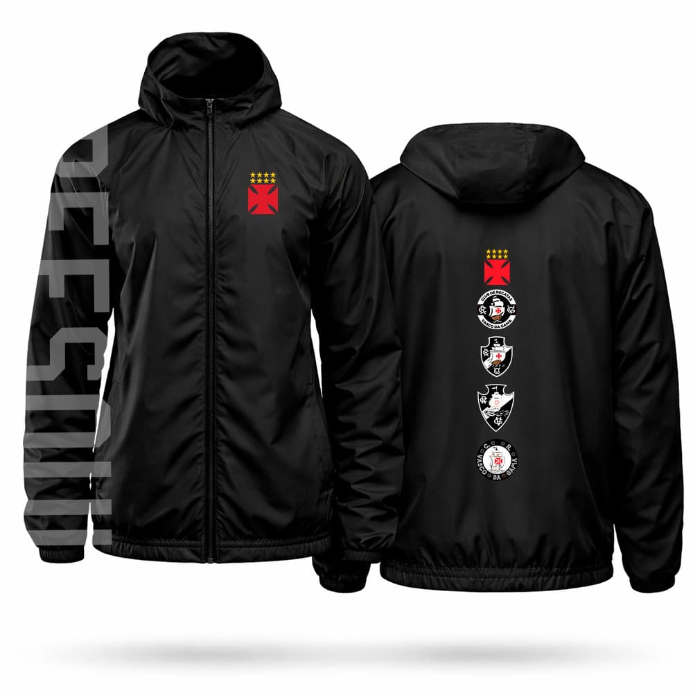 Jaqueta Corta Vento Impermeável Masculina carioca vasco logos academia gym corrida esportes fitness luta unissex