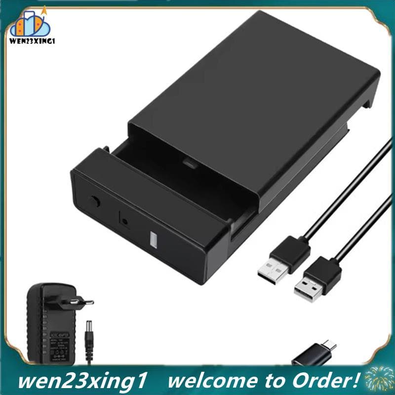 [Wen-Shop] Gabinete De Disco Rígido Externo HDD Para SATA 2.5 3.5 Polegadas SSD Caixa USB 3.0 Adaptador De Plugue Ue
