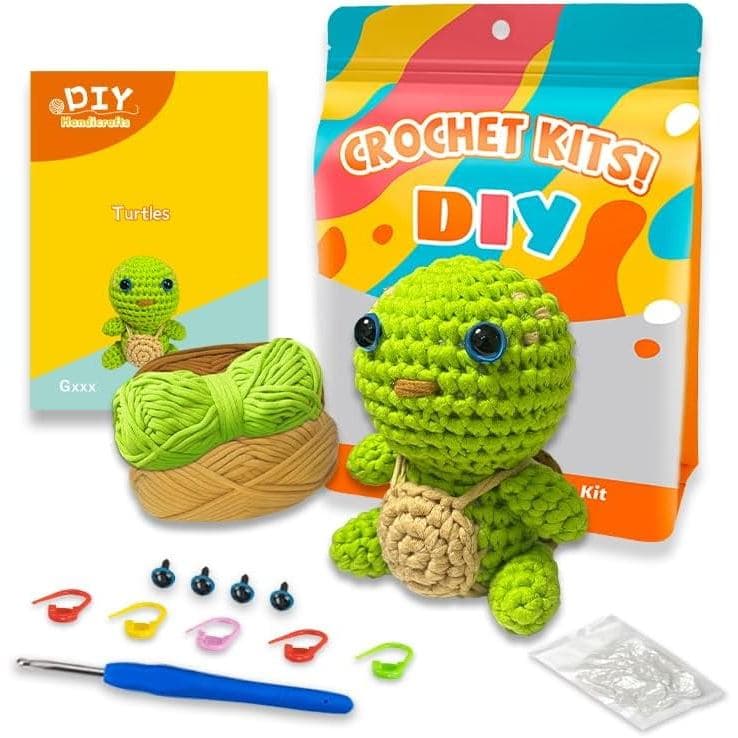Kit de Crochê YCSCMG Z para Iniciantes - Aprenda a Fazer Amigurumi e Animais de Crochê - Pacote Inicial de Tricô para Ad