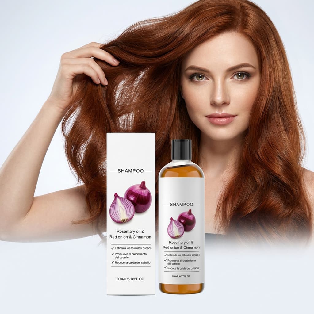 Shampoo leve de cebolinha vermelha hidratante cabelo limpo refrescante confortável suave reduz shampoo fofo gorduroso