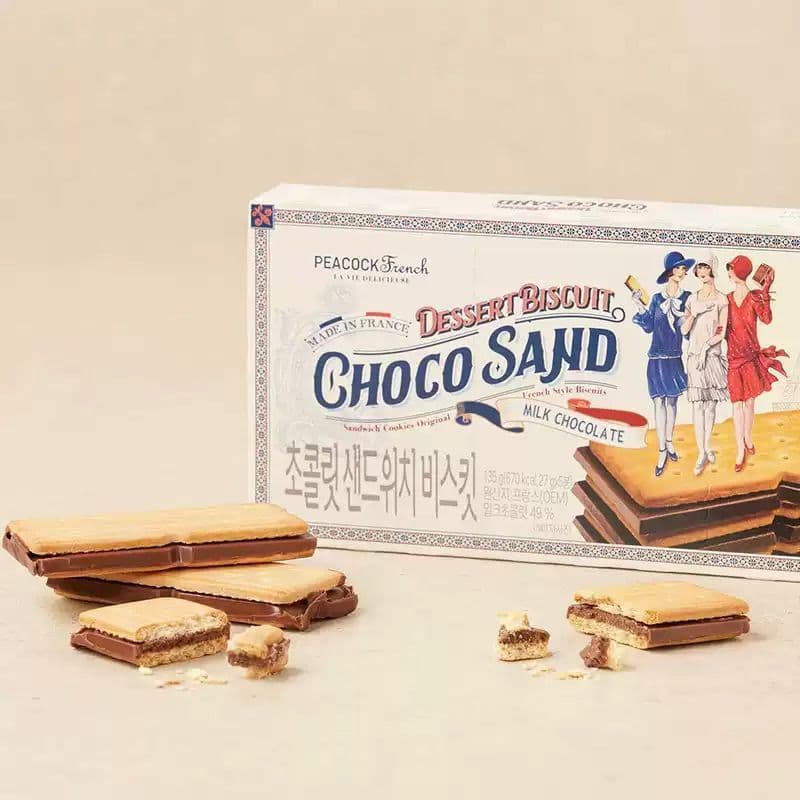 Biscoitos Sanduíche de PAVÃO Importados da Coreia Sabor Chocolate Perfumado Crocante Lanches Casuais Lanches 8/4/1