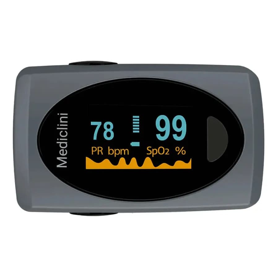 Oxímetro De Dedo Mediclini Lt-f20 Oled Portátil Spo2 Preto