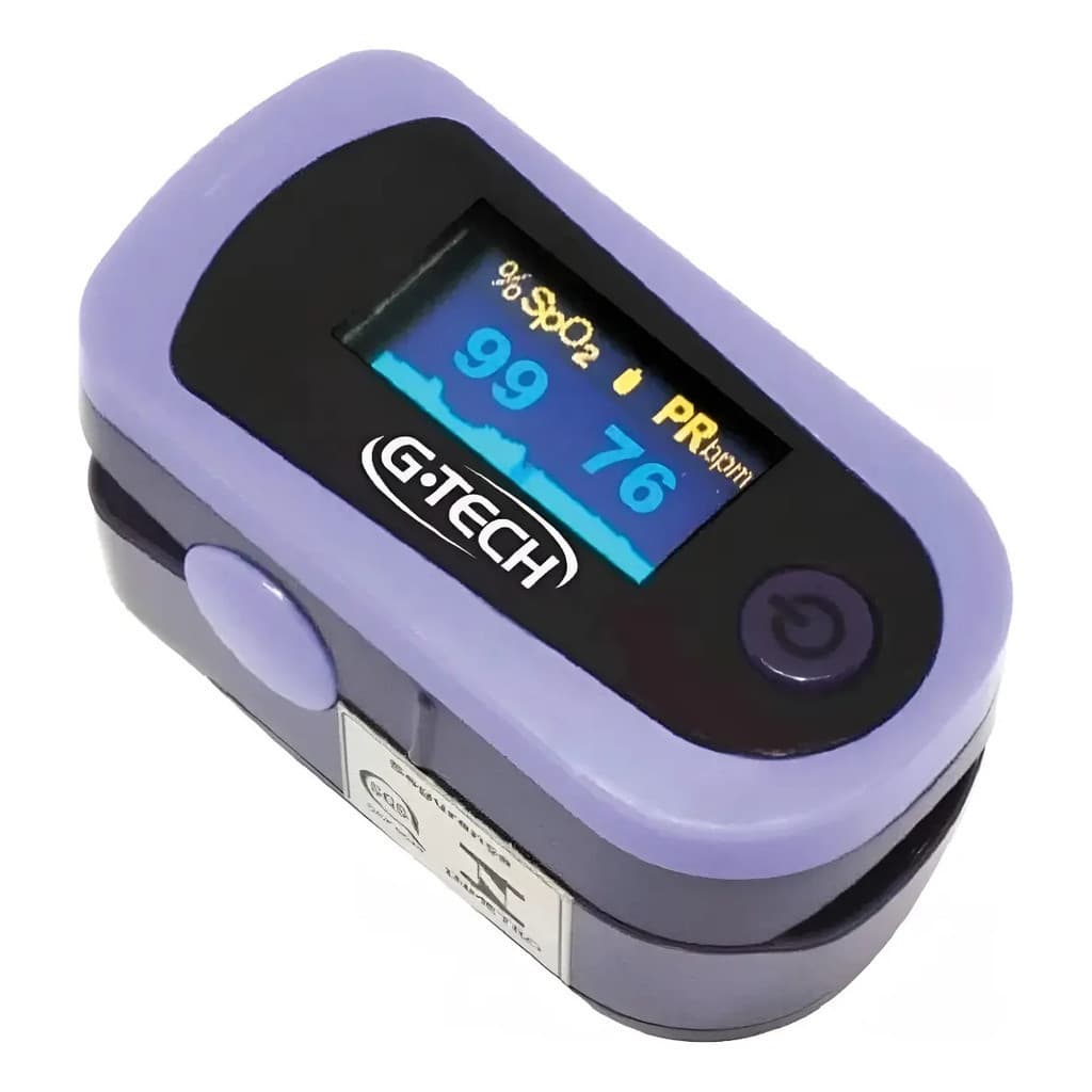 Oxímetro de Dedo Digital Portátil Pulso OLED Graph G-Tech Lilás