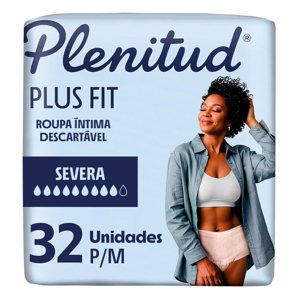 Roupa Íntima Plenitud Plus Fit Tamanho P/M com 32 Unidades Descartáveis