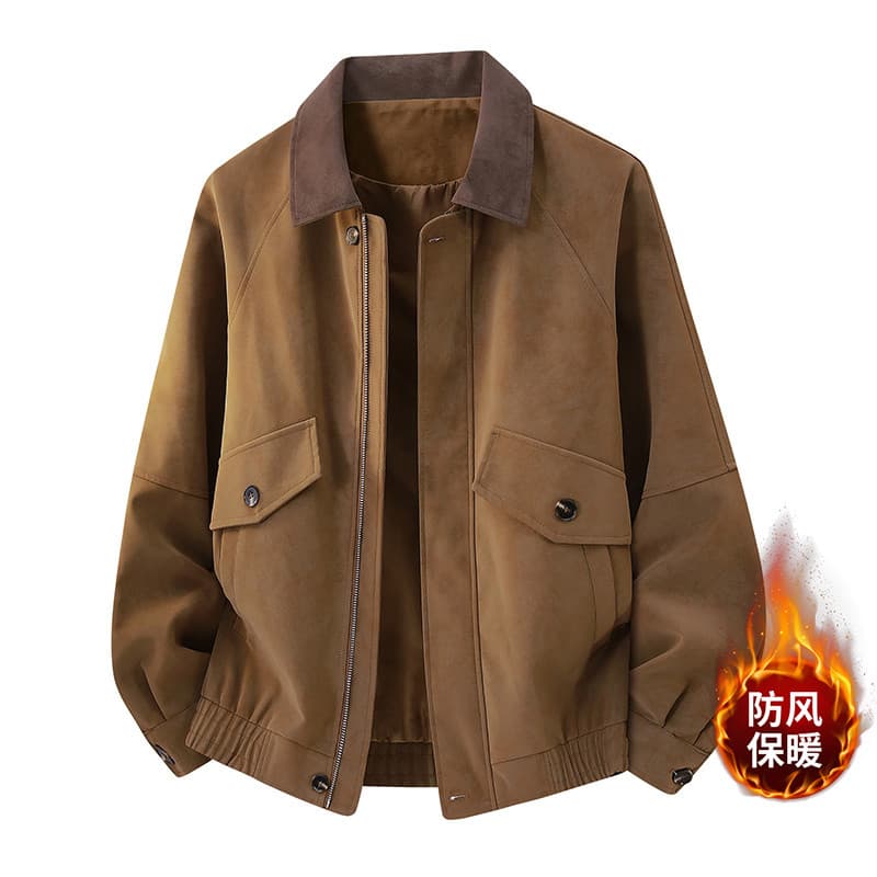 Nova cor bloqueando lapela jaqueta de couro jaqueta masculina cor sólida jaqueta de casca macia masculina Anti-incrustan