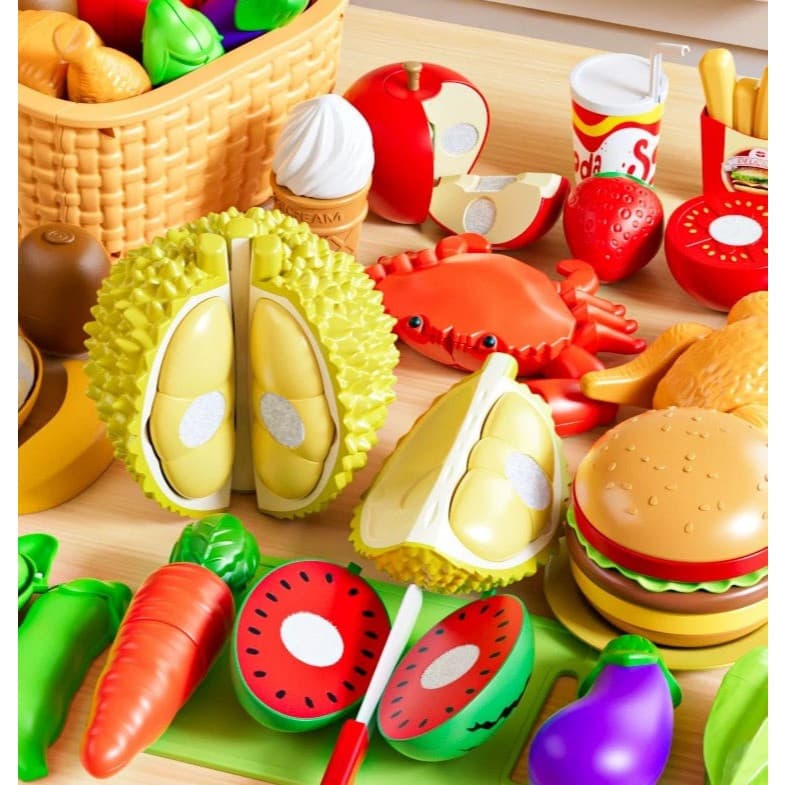 Brinquedos educativos pré-escolares, brinquedos de comida para bebês, cortes pré-escolares, brinquedos de cozinha para c