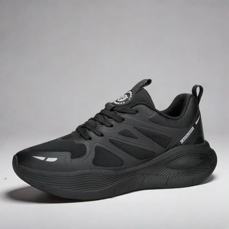 Sapatos masculinos com cabedal em malha, tênis esportivos respiráveis, tênis casuais confortáveis para corrida, tênis de