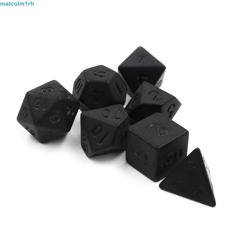 MALCOLM Preto RPG Dice Set 7 Pçs/Durável Jogo Brinquedos Jogos De Tabuleiro Personalidade Festa Em Família Brinquedo Edu