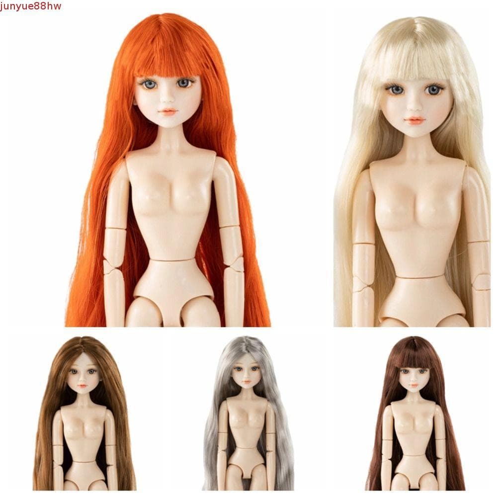 JUNYUE Cabeça De Boneca De Maquiagem , Olho De Vidro 3D , Lábio Sorridente , Corpo Supermodelo Colorido Móvel Articulado