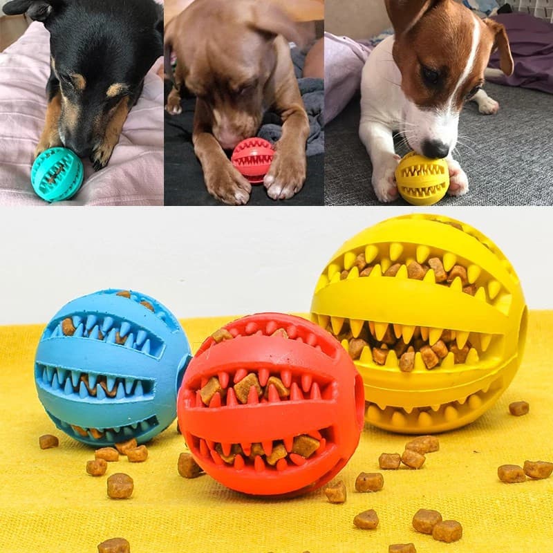 Bolas de brinquedo para animais de 5cm, brinquedo interativo com elástico natural para cachorros brinquedos interativos