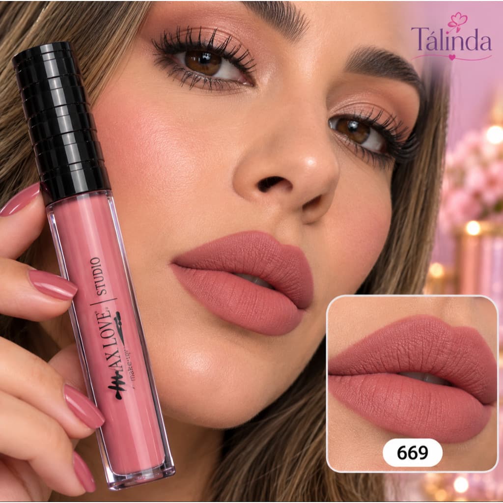 Batom Líquido Matte Max Love Studio Rosa Malva Aveludado Cor 669