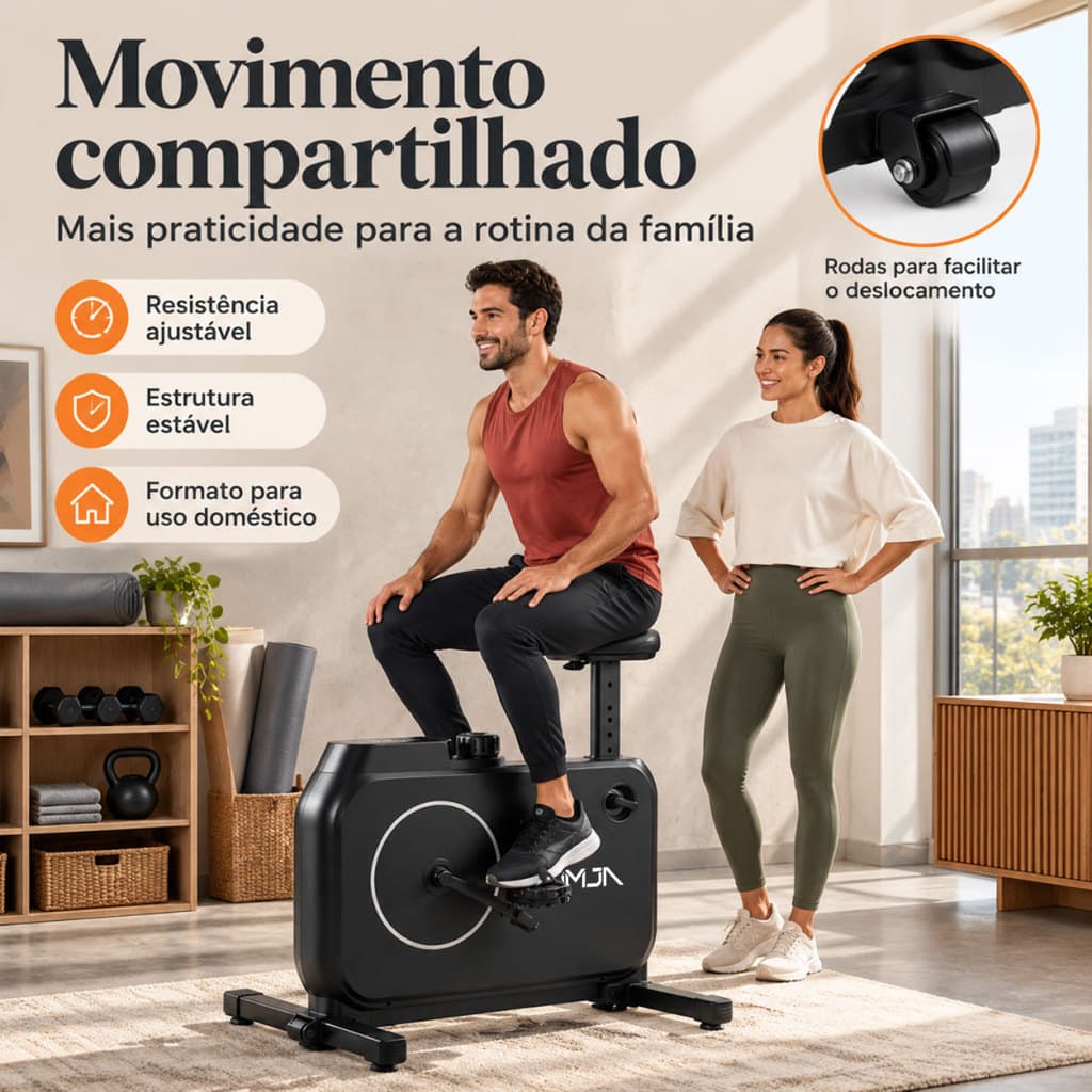 Bicicleta Ergométrica para Casa Dobrável Magnética Volante 5kg 8 Níveis Monitor LCD