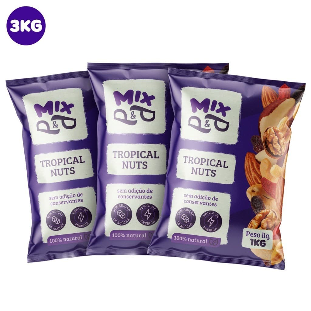 Mix Castanhas Tropical Dieta Saudável 3Unidades 1Kg