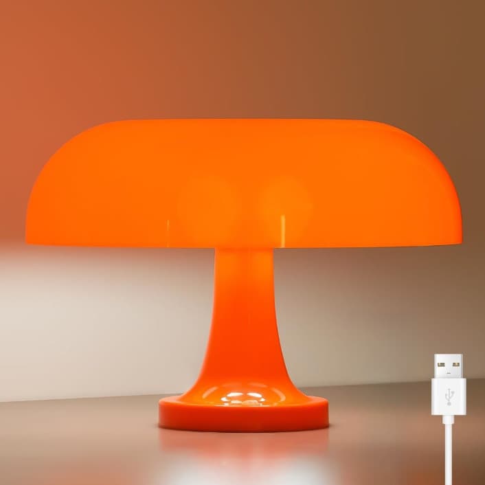 Abajur de Led Cogumelo Luminária Retrô USB para Estudo Quarto Sala Decoração Vintage