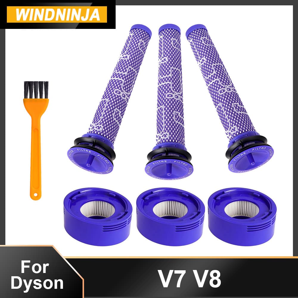 Filtros HEPA Laváveis Para Dyson V7 V8 Absoluto Animal Robô Aspirador De Pó Parte Pré-E Pós Kit Acessórios Peças De Repo