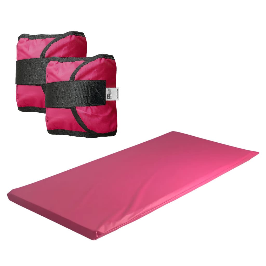 KIT: Caneleira Rosa Par de 500G + Colchonete Rosa - Treino/Academia/Musculação/Fisioterapia