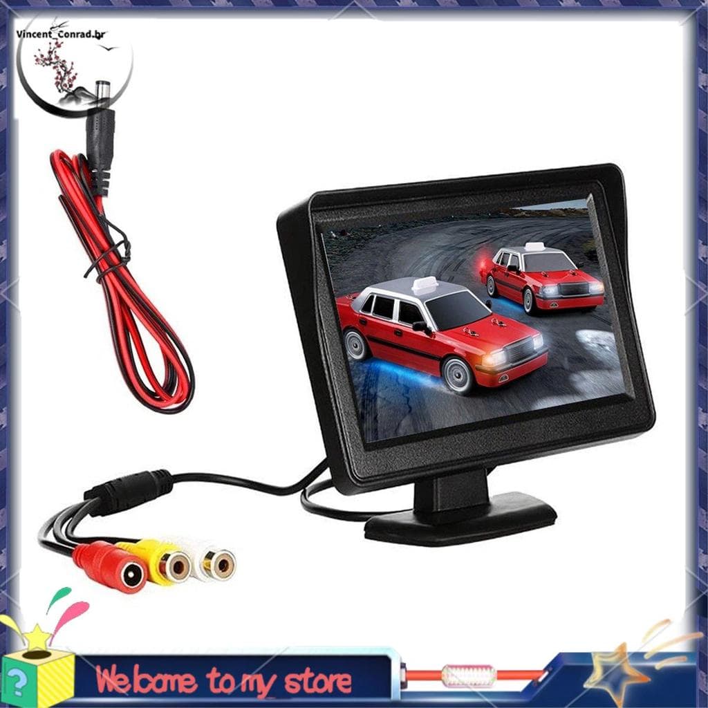 DC 9V-24V 4.3 Polegada Kit Monitor Retrovisor Do Carro TFT LCD Câmera De Visão Traseira Invertendo Sistema Estacionament
