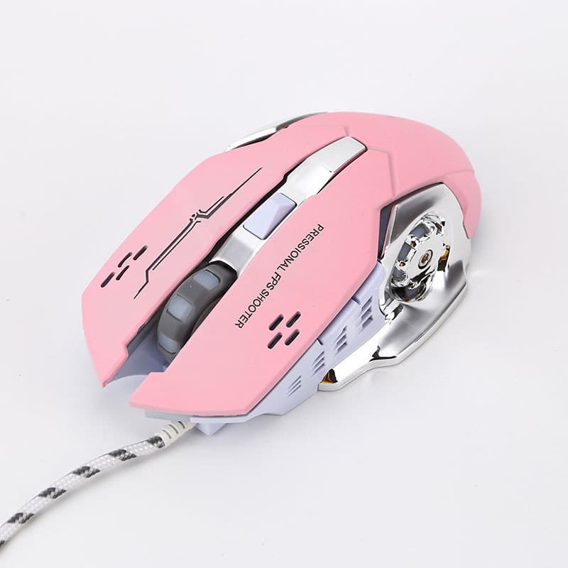 [Estoque pronto] Novo estilo pronto estoque Hot Wheels com fio luminoso para jogos Mouse mudo sem fio WJG