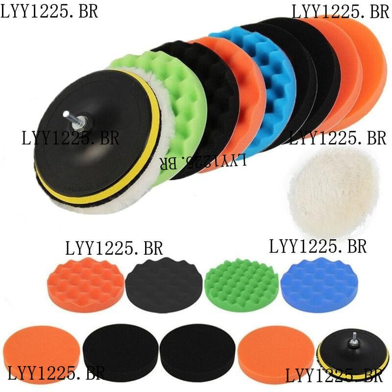 11Peças Kit Polimento para Furadeira/Polimento de Carro/Kit de Esponja de Polimento