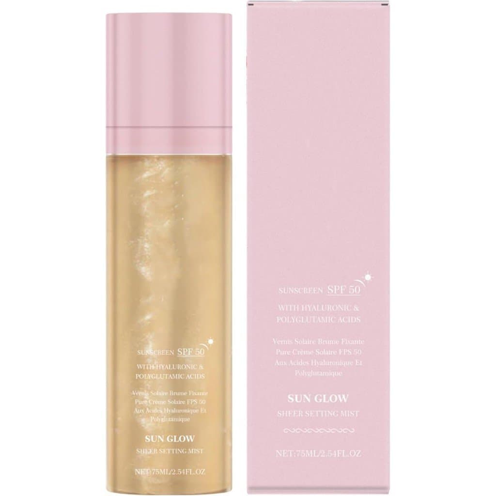 Sunglaze Sheer Setting Mist Protetor Solar, Protetor Solar Facial em Spray, 75ml, FPS 50, Proteção de Amplo Espectro UVA