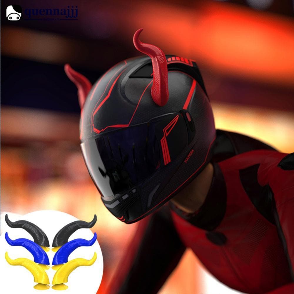 QUENNA 2 Pçs Decoração De Capacete De Motocicleta Estilo Chifres Do Diabo Acessórios Moto Adesivos Cosplay Com Otário D3