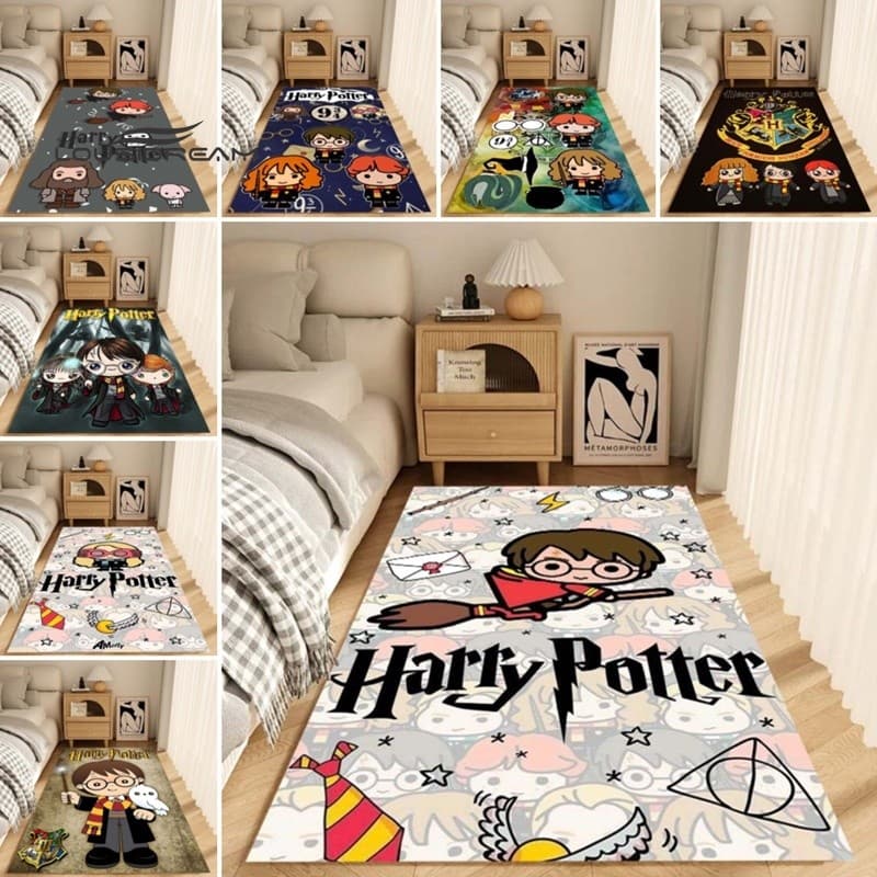 Versão Q estilo desenho animado Harry Potter animação tema tapete sala de estar tapete antiderrapante, decoração de casa