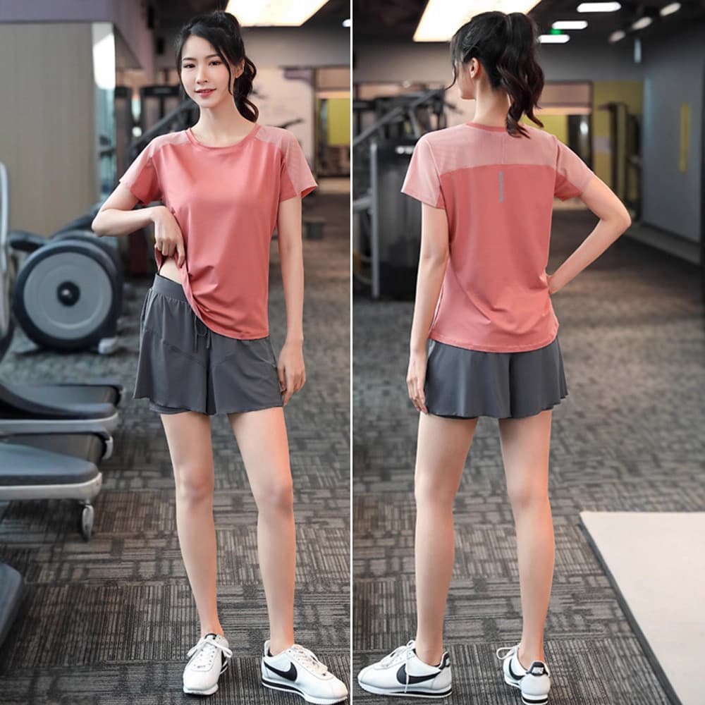 Roupas de fitness Shorts esportivos feminino Anti-reflexo de secagem rápida calças de fitness terno