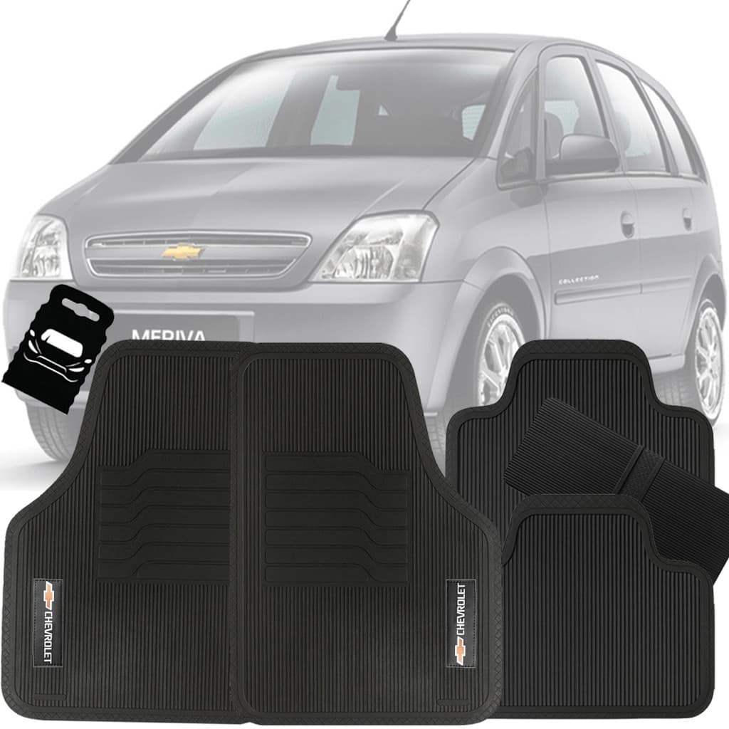 Tapete Automotivo Universal Borracha Meriva 2001 2002 2003 2004 2005 2006 2007 2008 2009 2010 2011 2012
