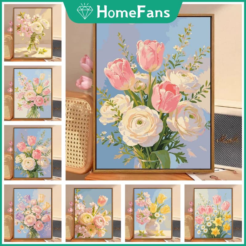 Buquê De Primavera 5D DIY Pintura Diamante Redondo Strass Ponto Cruz Decoração De Parede Para Casa Kits De Artesanato De