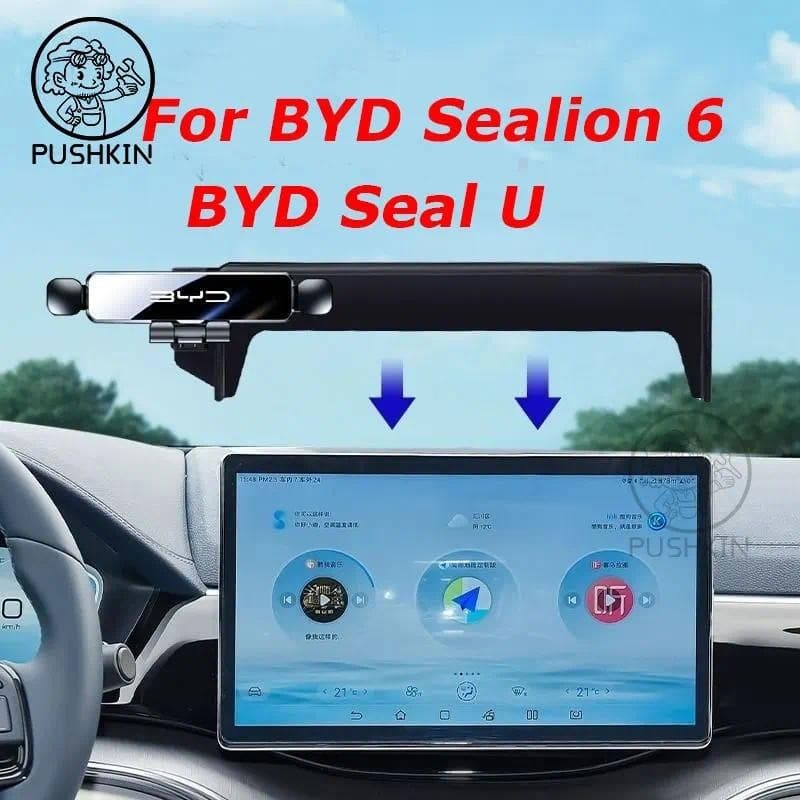 Para BYD Selion 6 Selo U 2024 2025 Estilo Do Carro Suporte Telefone Móvel Montagem De Ventilação De Ar De Gravidade Aces