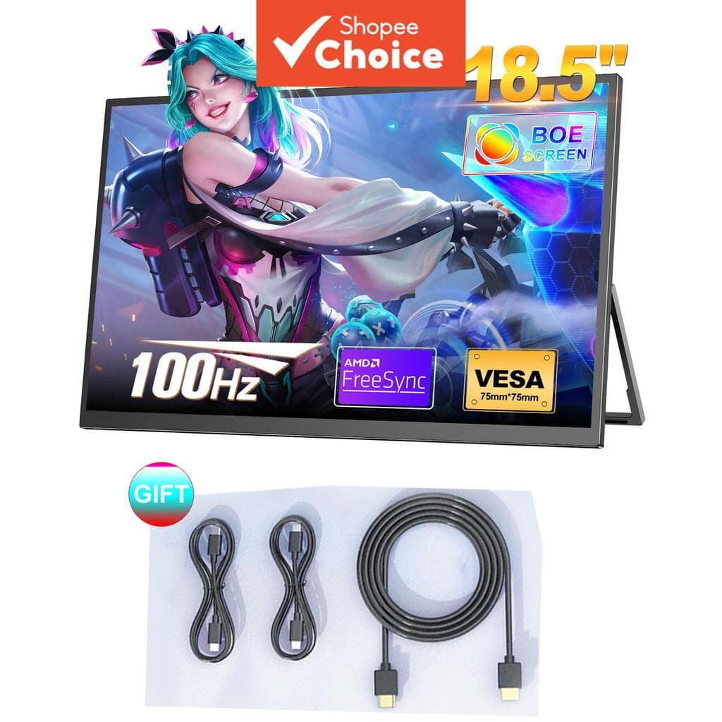 Monitor Extendador Portátil 120Hz 18,5'' Tela Secundária para Notebook, Suporte Gamer com Tela Extra 1080p IPS