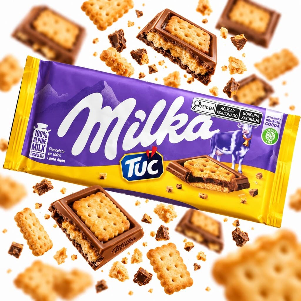 Barra de Chocolate Milka TUC ao Leite com Biscoito Crocante 90g | Importado